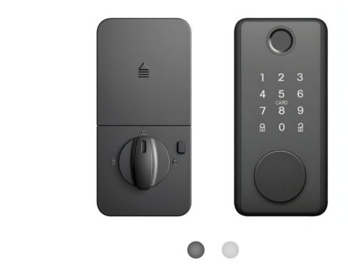 DS01 Deadbolt Smart Lock front and rear view